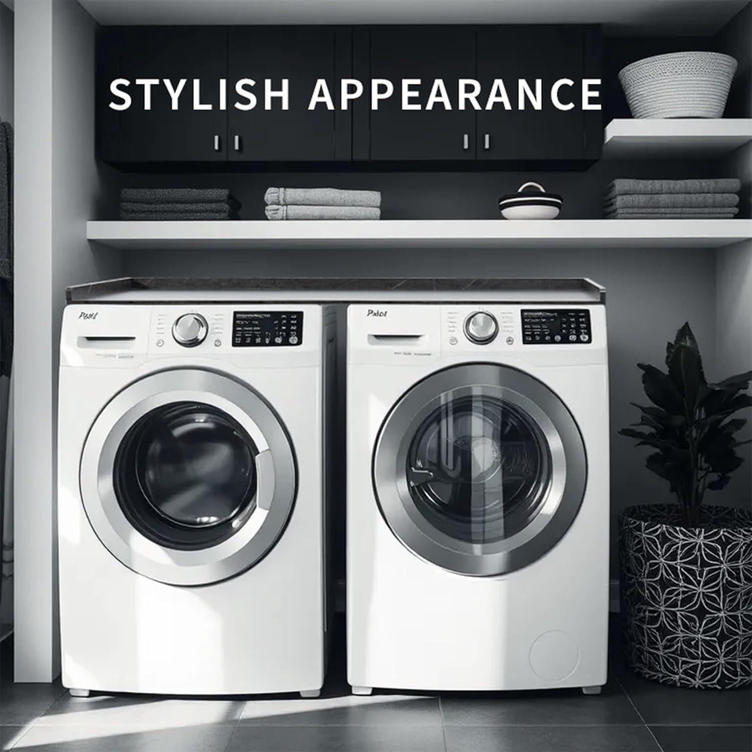 Life Finds Life Finds Black Marble Pattern Washer/Dryer 54 Inch Countertop