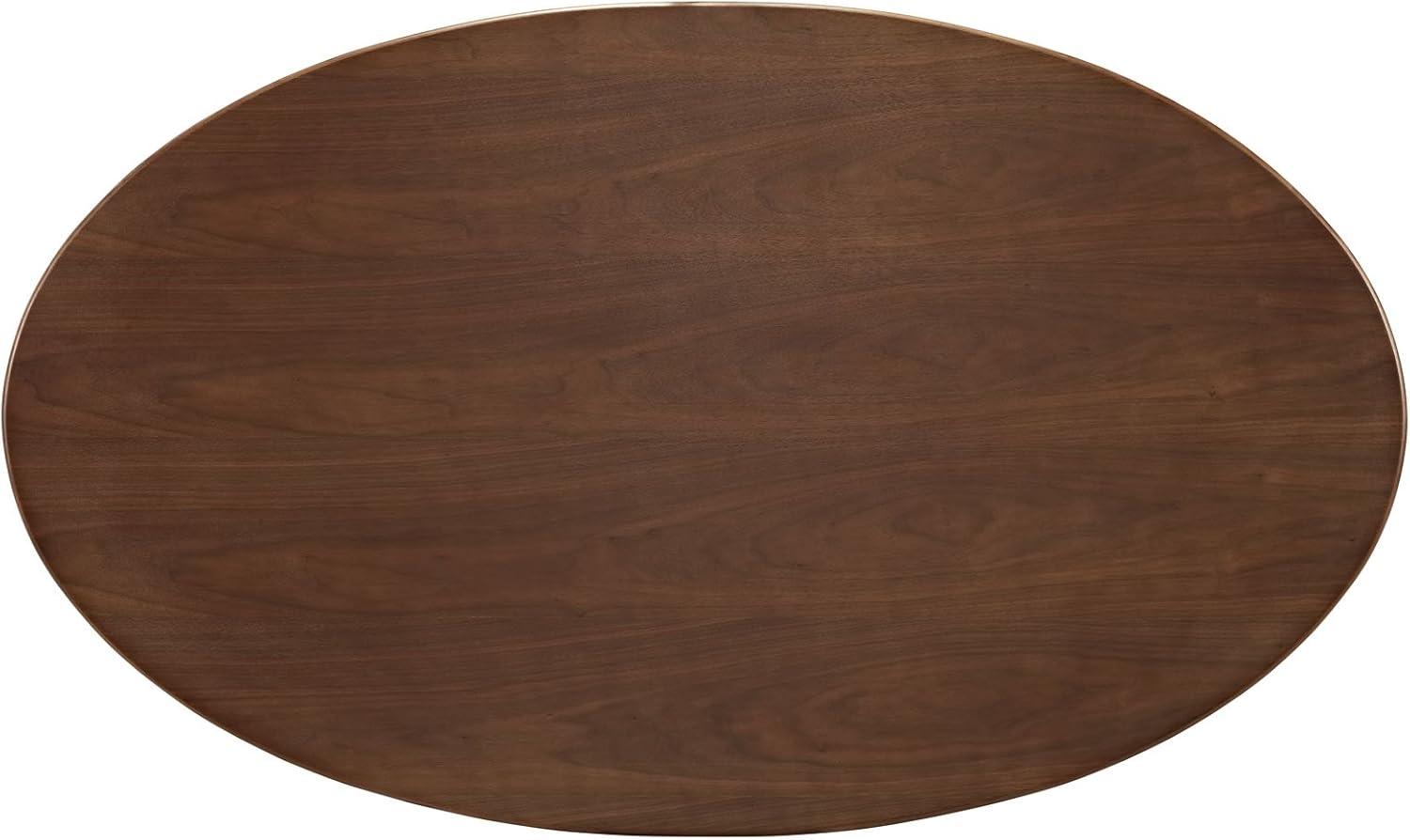 Modway Lippa 60" x 35" Oval Modern Wood Dining Table in Walnut