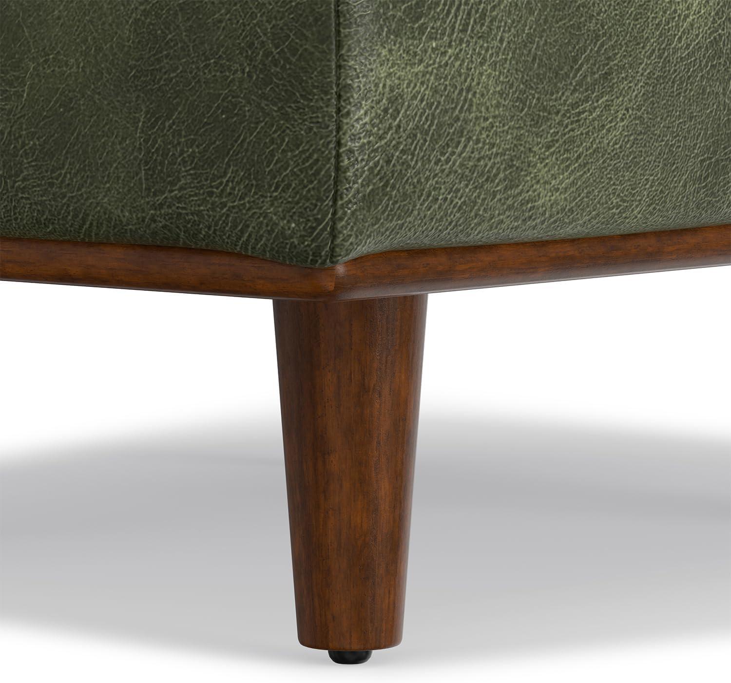 Morrison 49 inch Wide Mid-Century Modern Table Ottoman in Moss Green Genuine Leather