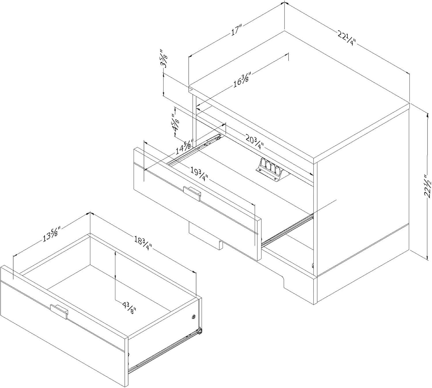 Reevo 2 Drawer Nightstand