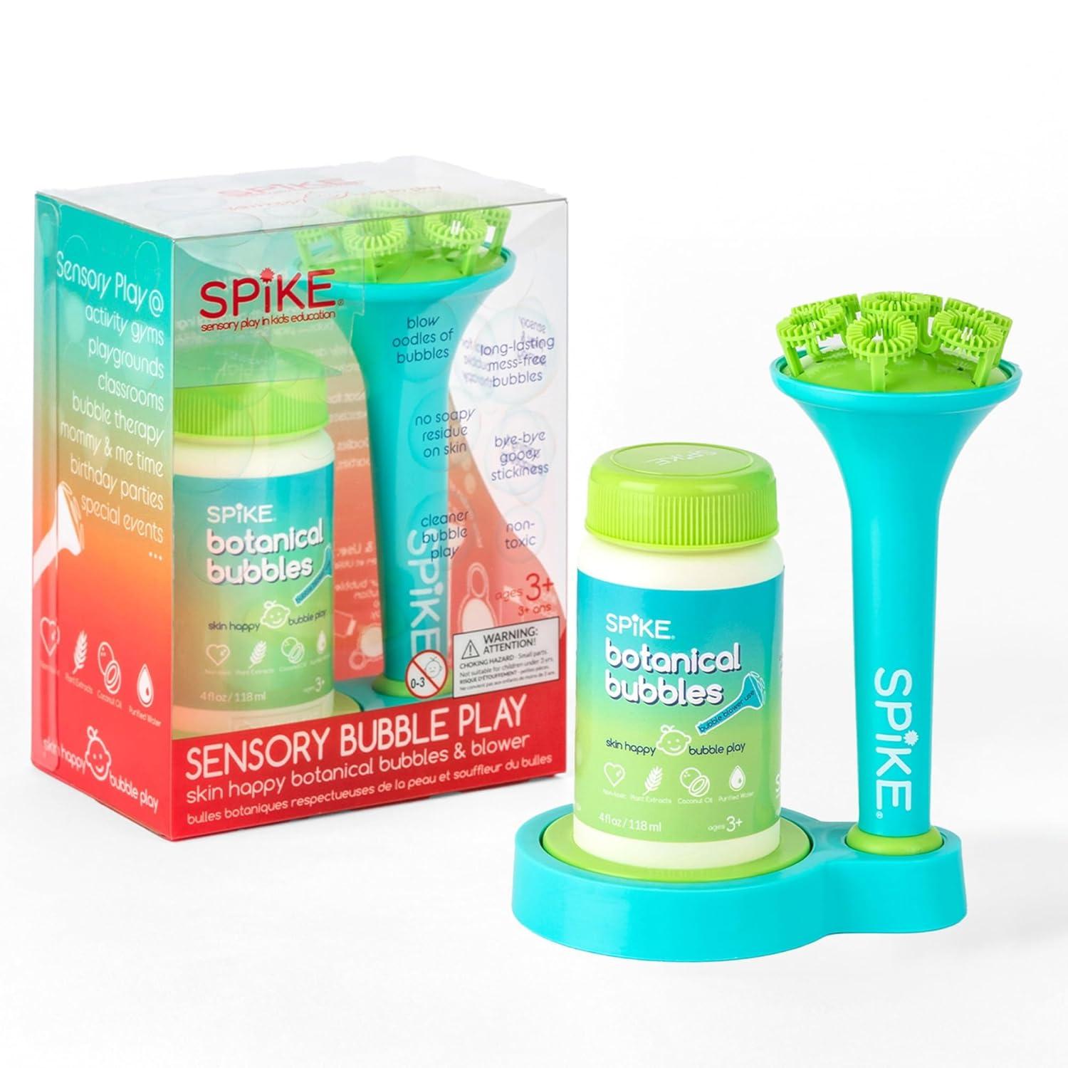 Innobaby Spike Bubble Blower with 4 oz Bubble Solution and Dipping Tray - Aqua Color