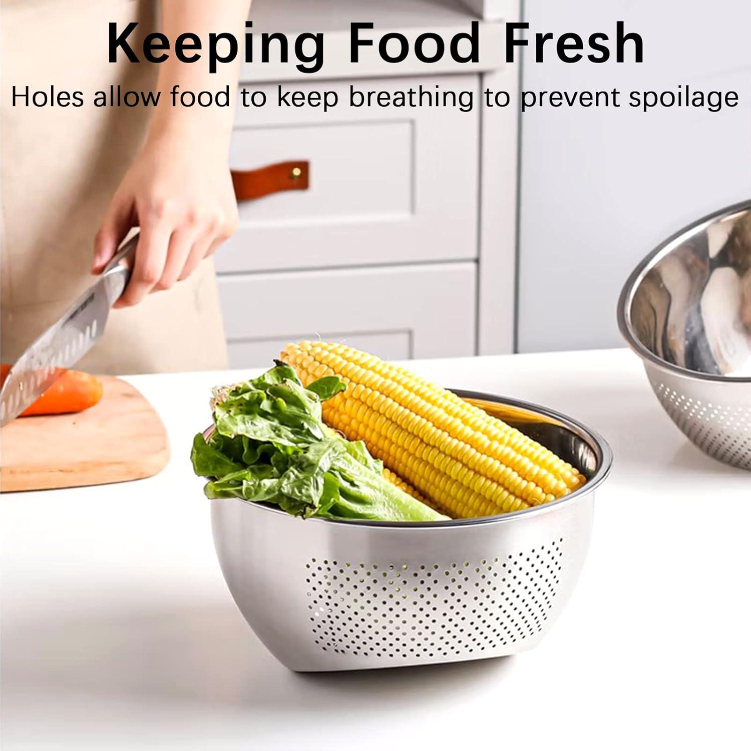 Stainless Steel 3.5-Qt Colander and Mixing Bowl Set