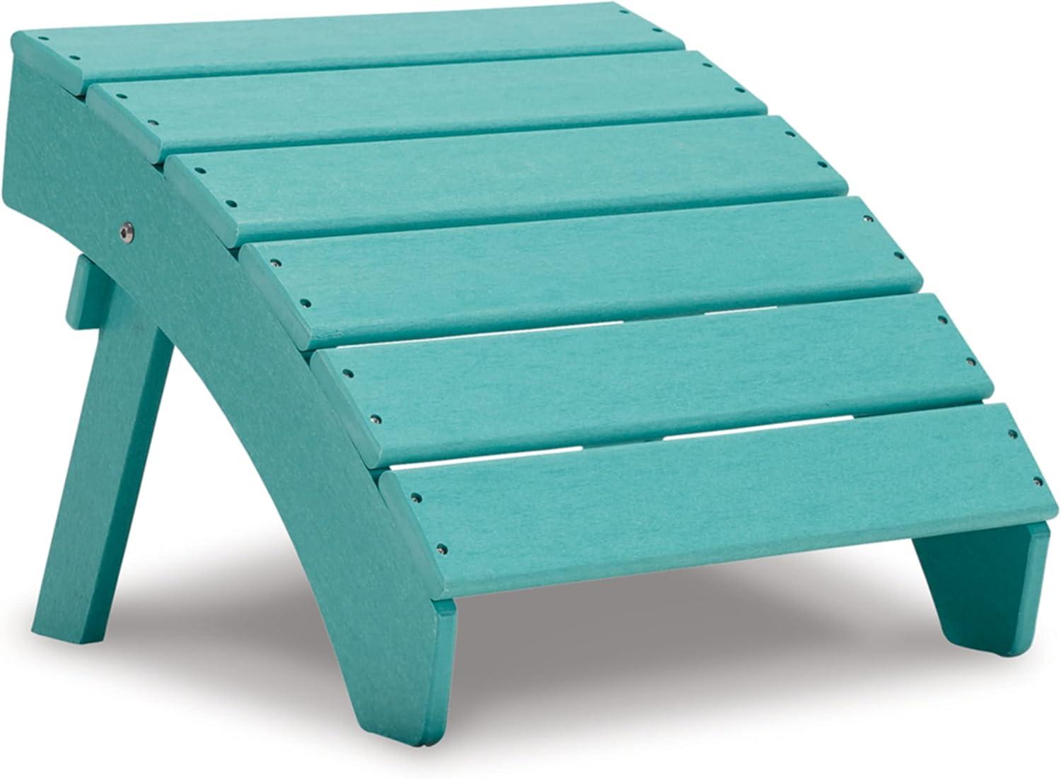 Signature Design by Ashley Sundown Treasure Outdoor Patio Ottoman, Turquoise