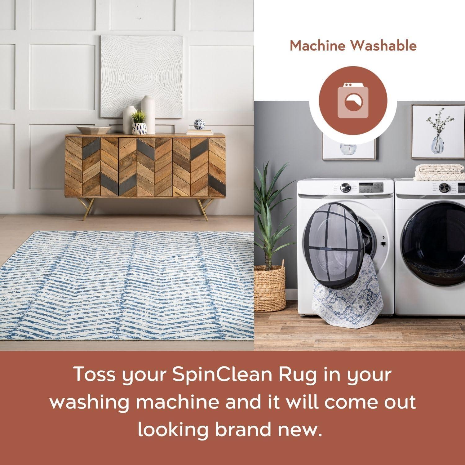 nuLOOM Rosanne SpinClean Machine Washable Stain-Resistant Area Rug