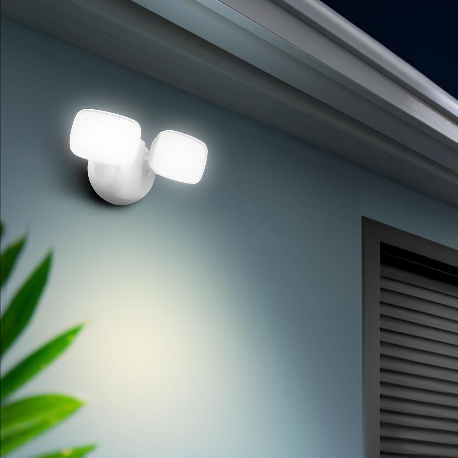 2 - Head LED Hardwired Outdoor Security Flood Light