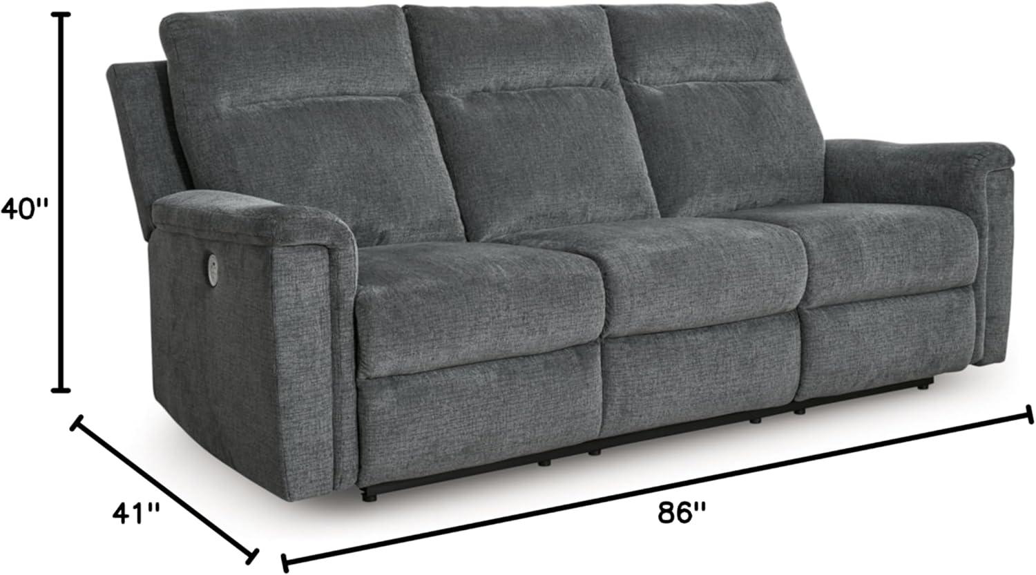 Gray Fabric Power Reclining Sectional Sofa