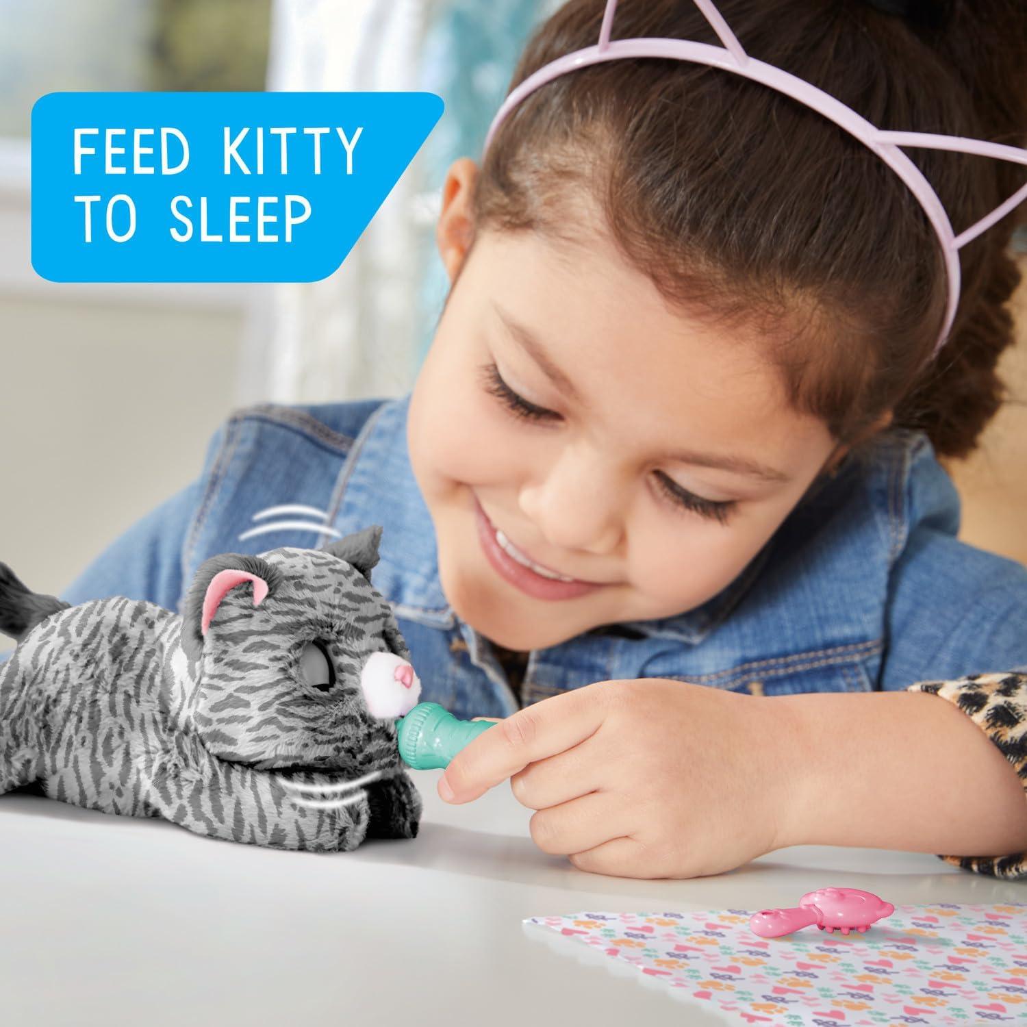 furReal Newborns Kitty Interactive Pet, Small Plush Stuffed Animal Cat with Sounds and Movement, Faux Fur, Kids Toys for Ages 4 up