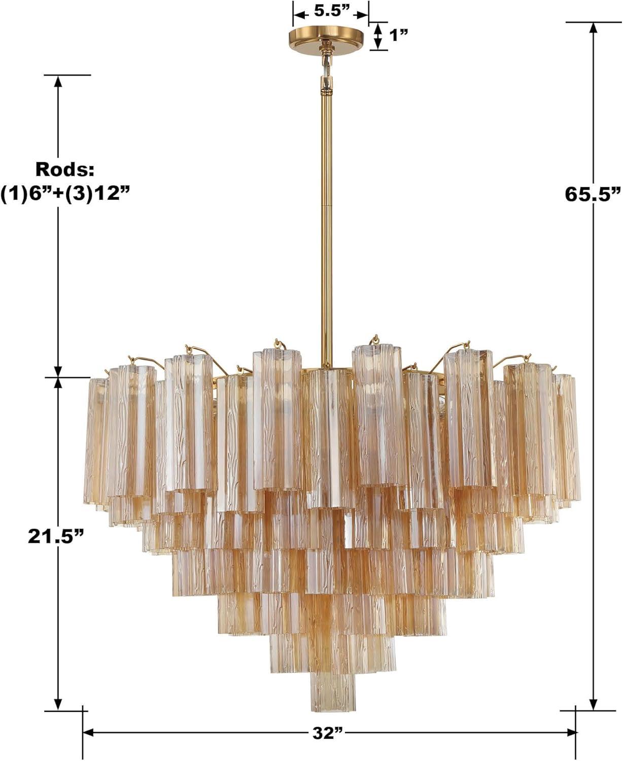 Crystorama Lighting Addis 16 - Light Chandelier in  Aged Brass