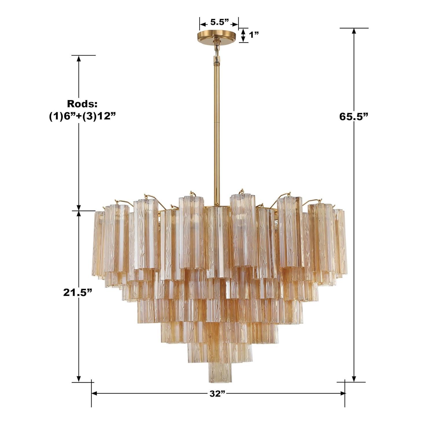 Crystorama Lighting Addis 16 - Light Chandelier in  Aged Brass