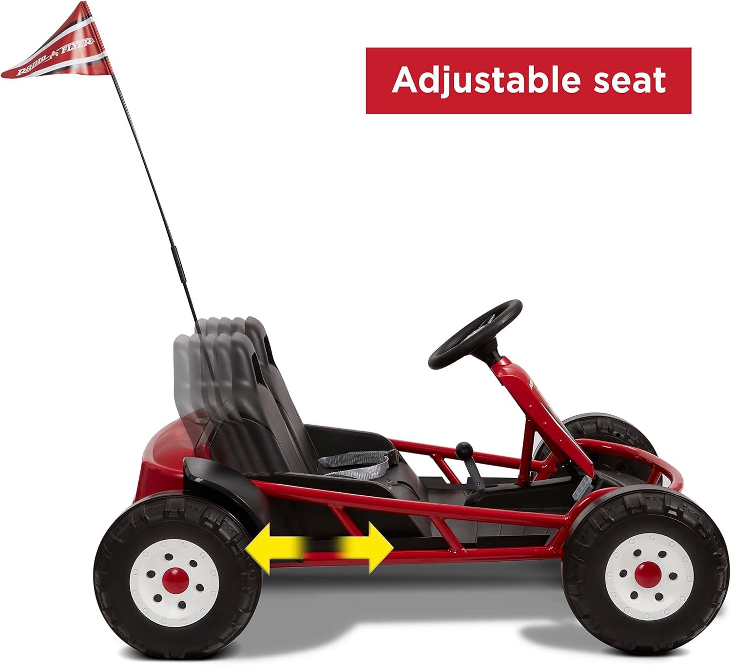 Red 24-Volt Dual Seat Steel Frame Go-Kart