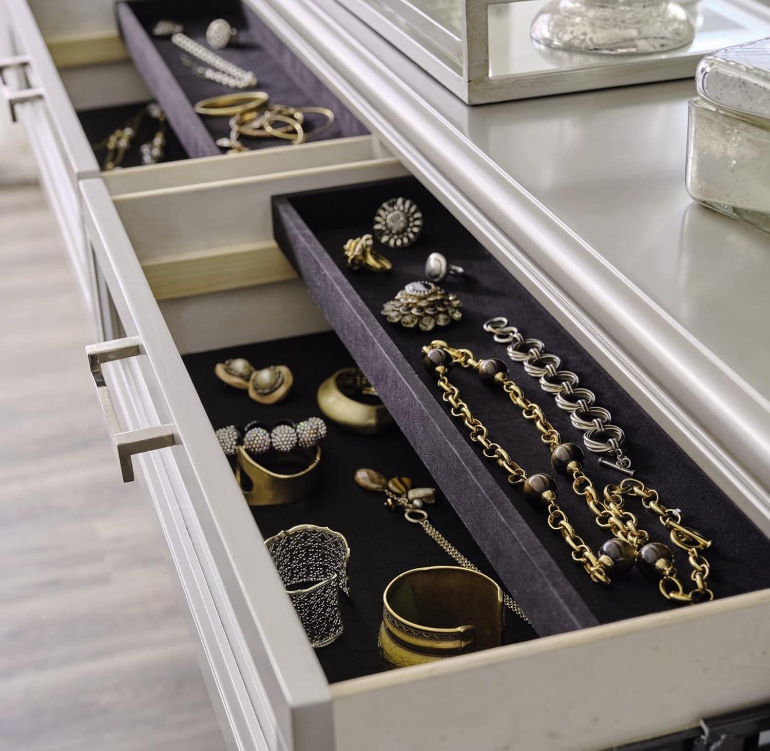 Silver Glam 8-Drawer Dresser with Mirror Accents