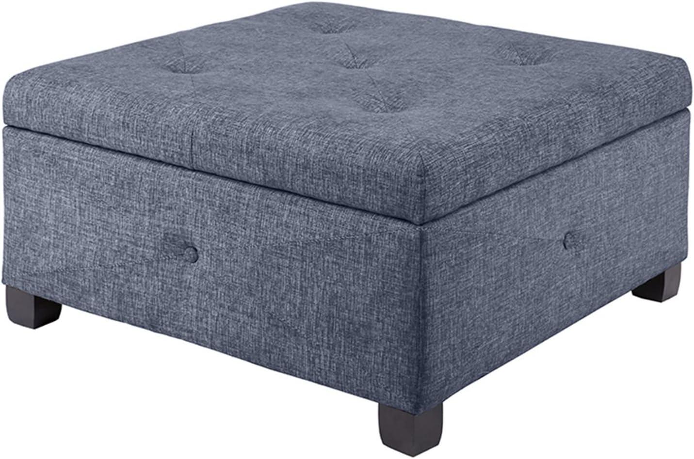 Della Button Tufted Square Storage Ottoman