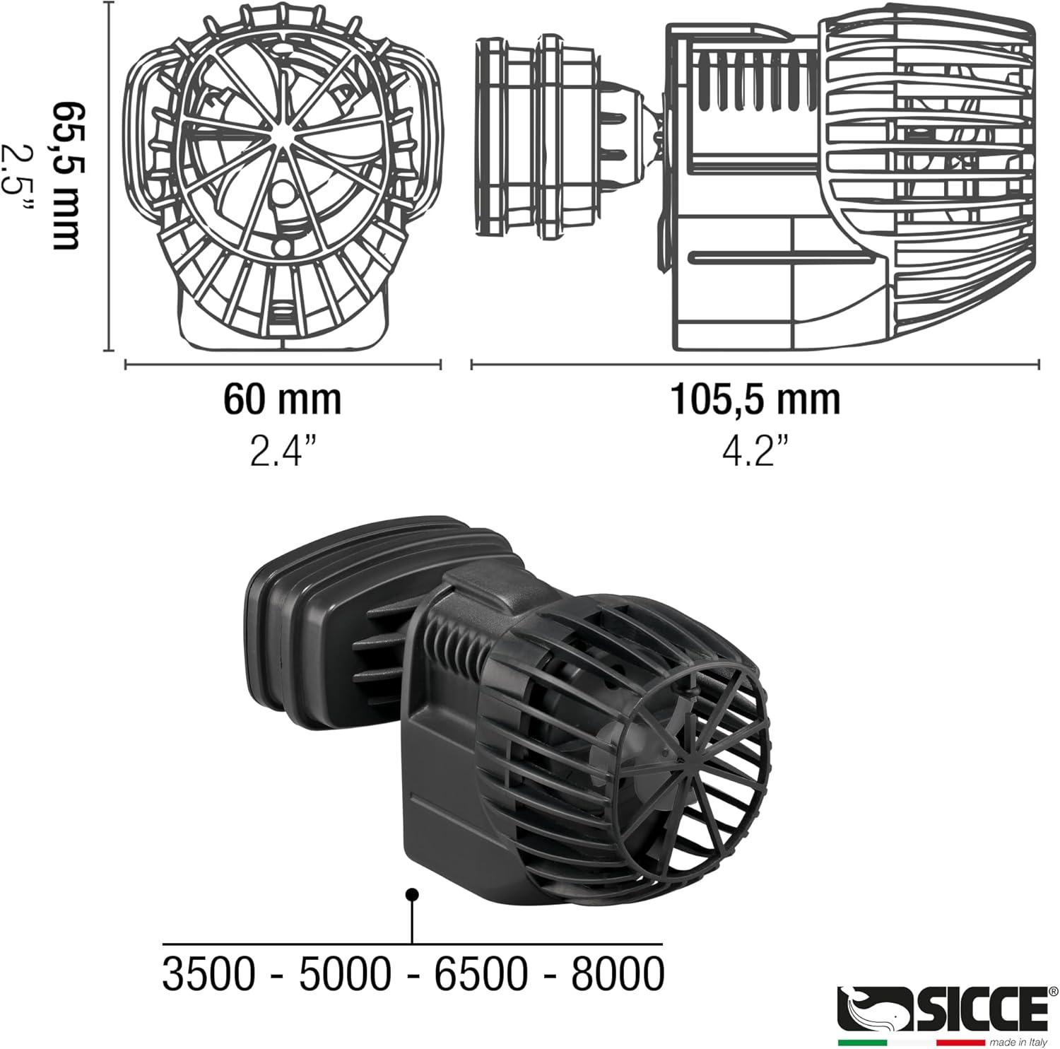 Sicce USA 010528 1320 GPH Aquarium Circulation Powerhead Wavemaker Pump