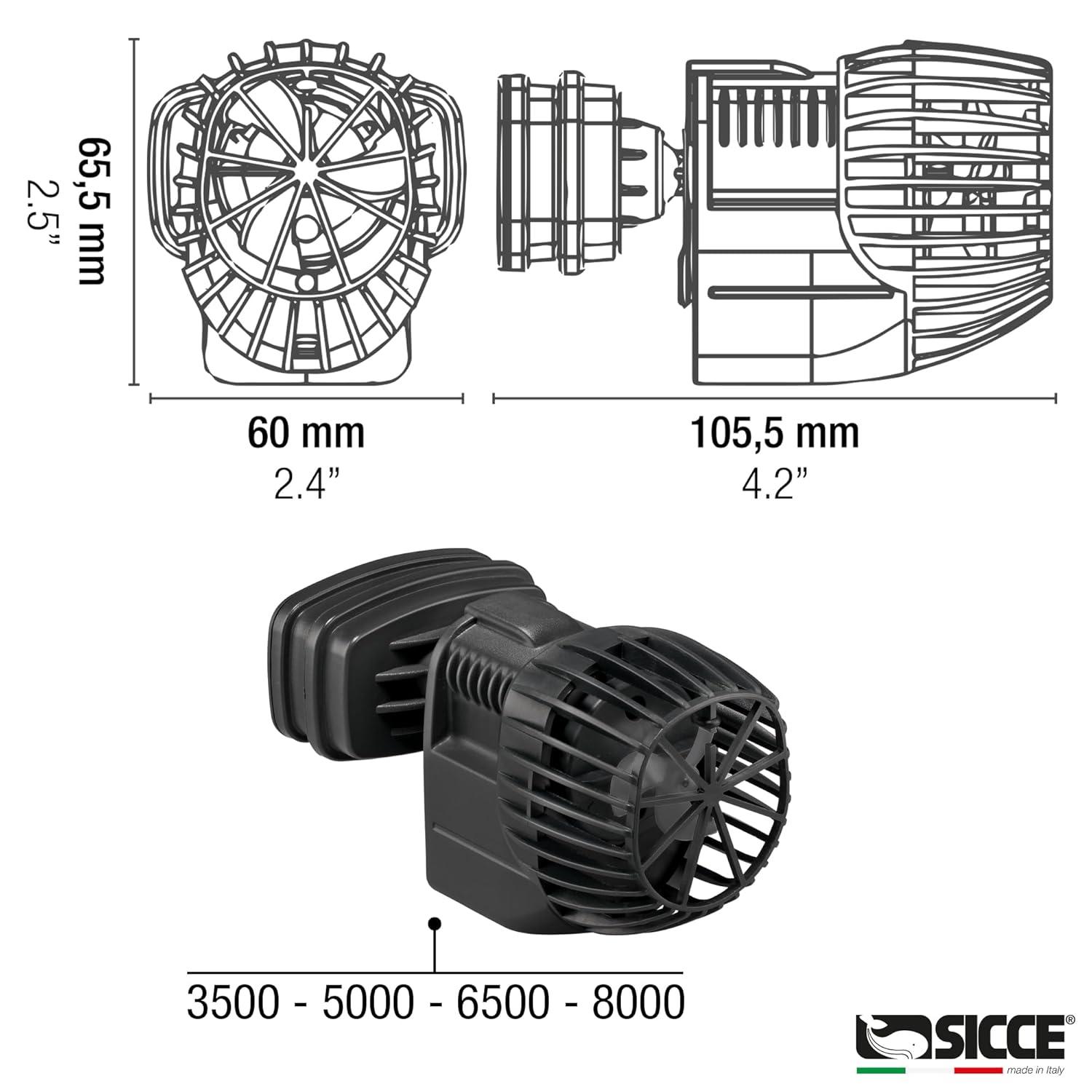 Sicce USA 010528 1320 GPH Aquarium Circulation Powerhead Wavemaker Pump