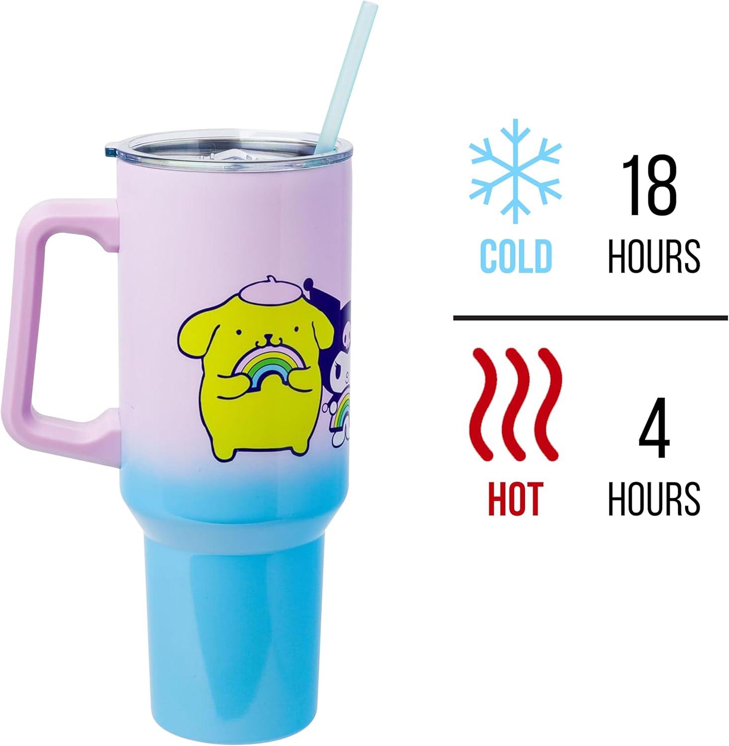 Silver Buffalo Sanrio Hello Kitty and Friends Rainbow Stainless Steel Tumbler | 40 Ounces