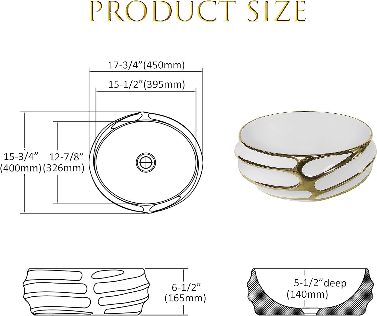 MEJE 18 Inch Oval Art Basin with Embossed Pattern, Matte Black Color, Countertop Bathroom Vessel Sink, Above Counter Porcelain Ceramic Vanity Sink (Include pop up drain)