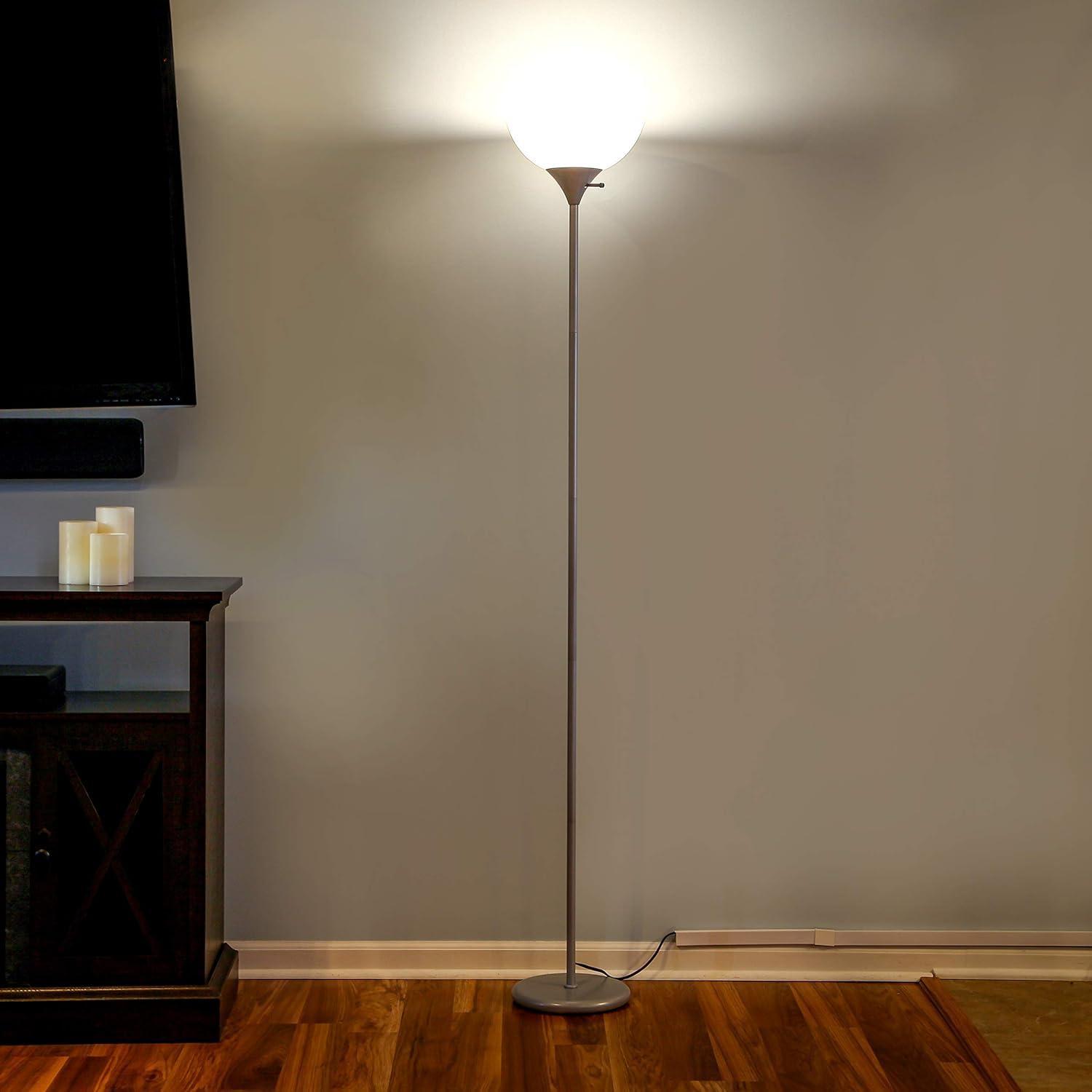 Brightech Sky Dome 72 in. Industrial 3-Way Dimming LED Floor Lamp with Plastic Bowl Shade
