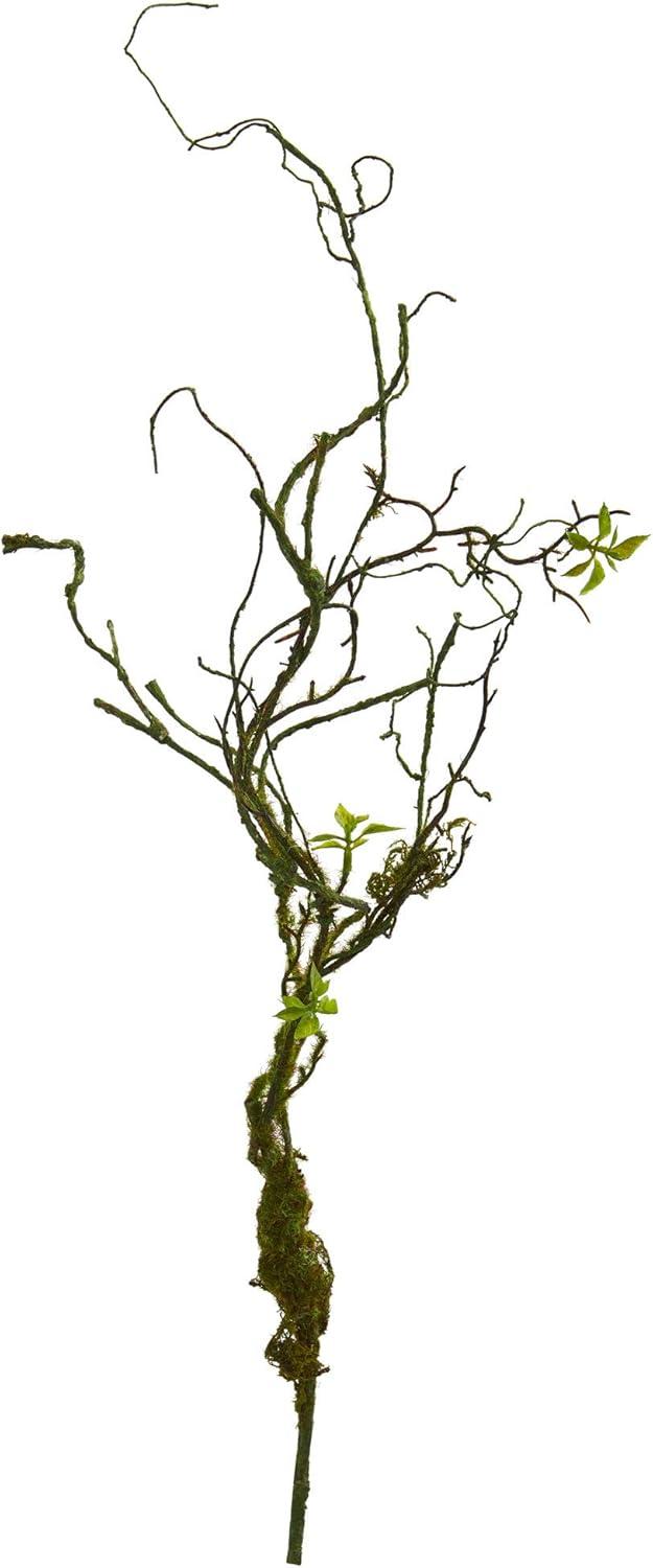 24" Green Moss Twig Vine Artificial Plant Set