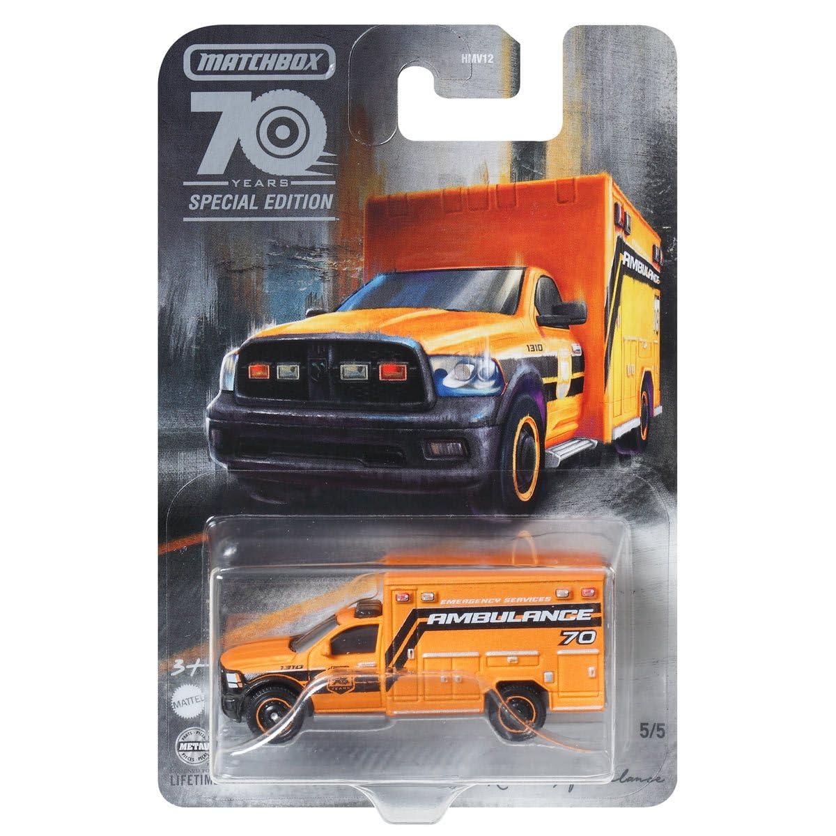 Matchbox 2023 70th Anniversary Special Edition Moving Parts Complete Set of 5 Diecast Vehicles from HMV12-956A Release