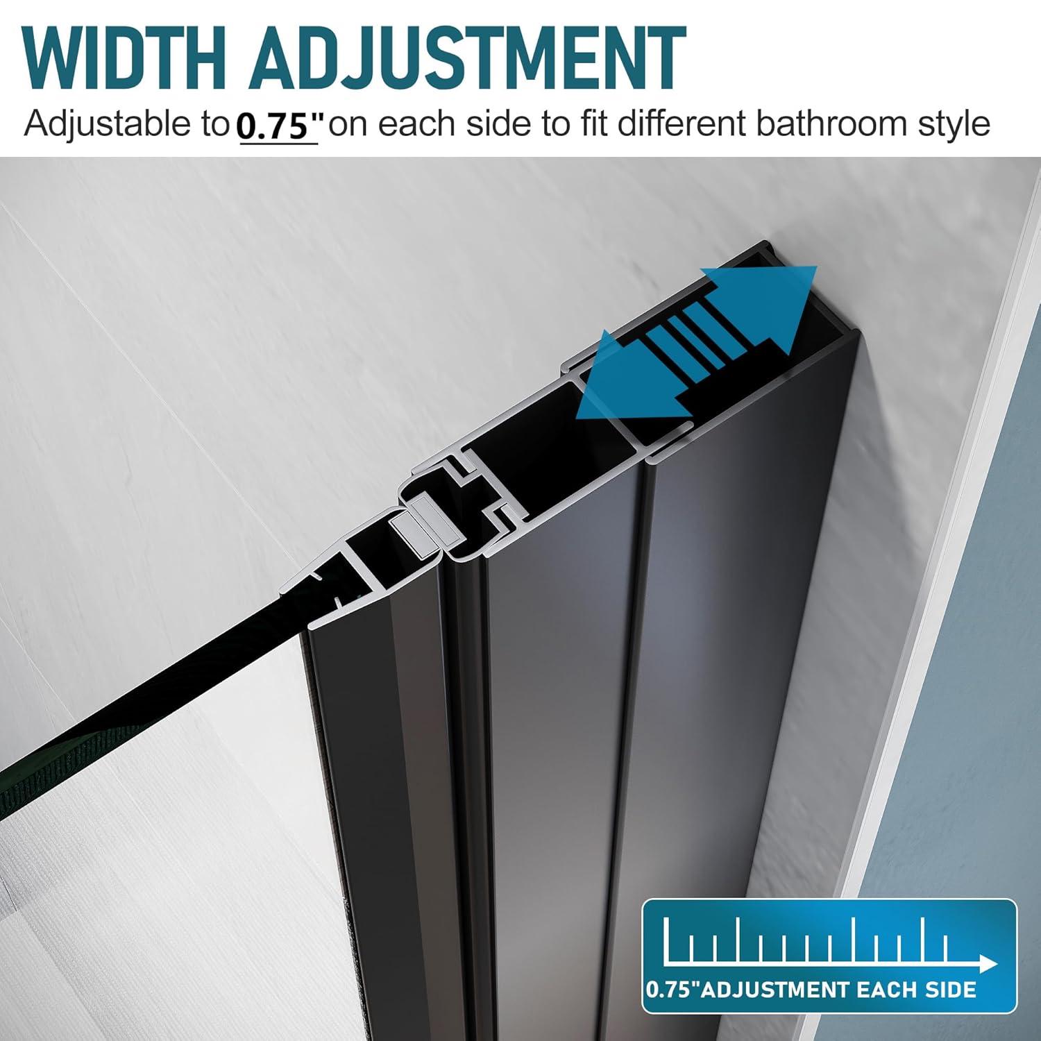 Sarlai 30 - 31 3/8" W x 72" H BiFold Frameless Glass Shower Door with Clear Tempered Glass S-SD3072BF-CH