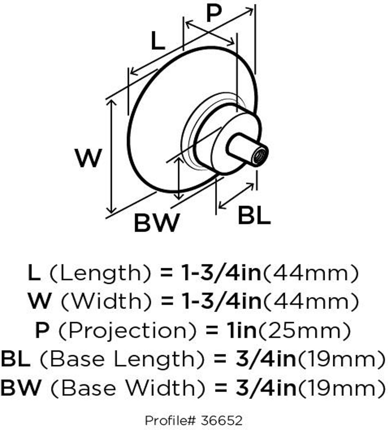 Amerock Glacio Round Cabinet or Furniture Knob