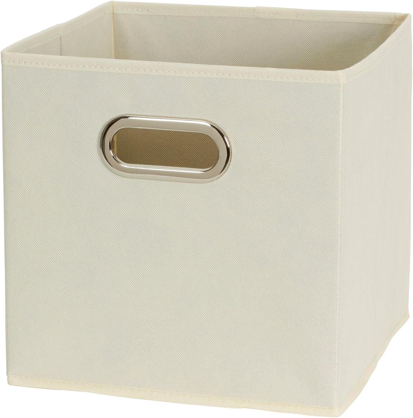 Household Essentials Open Fabric Storage Cube Bins, Set of 6, Natural