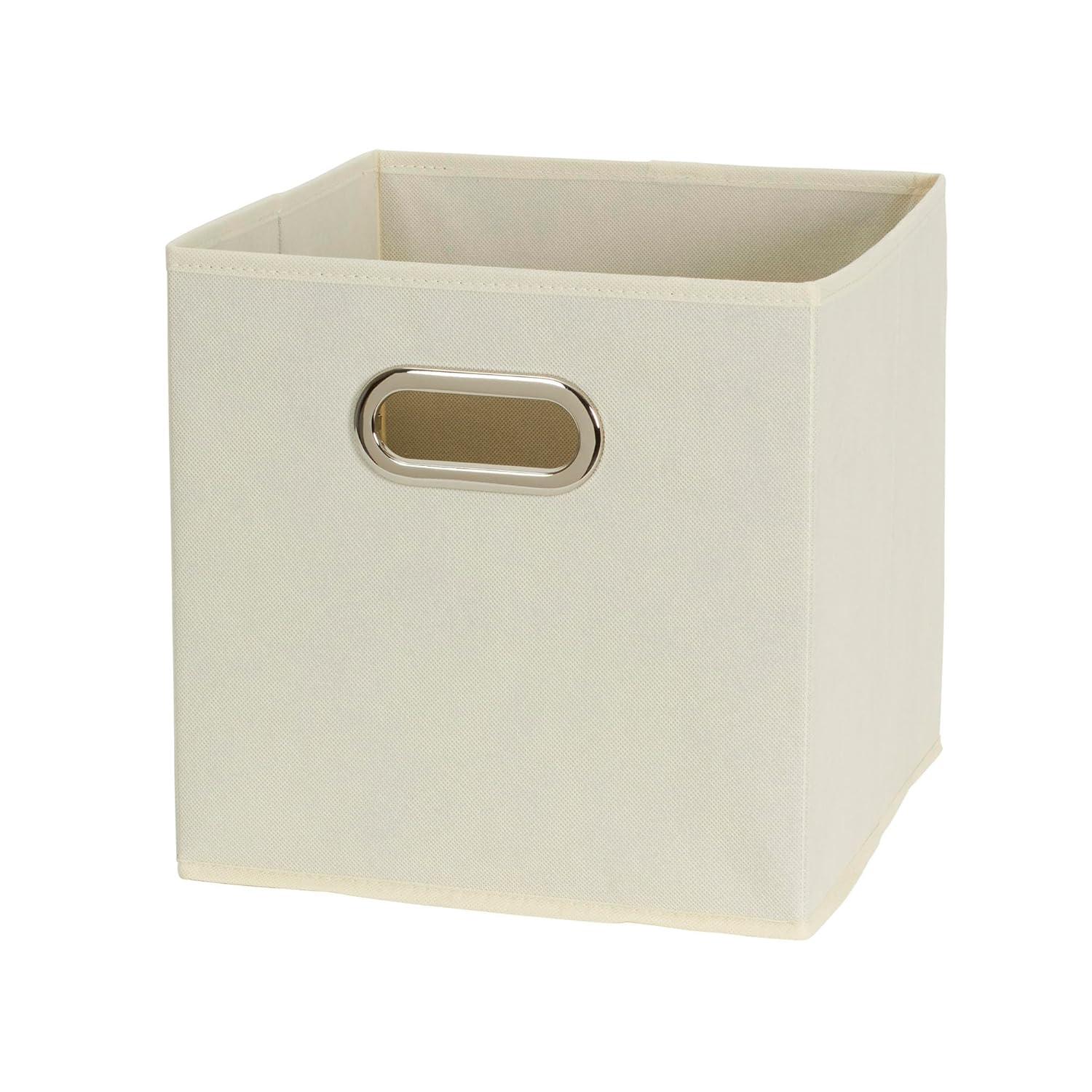 Household Essentials Open Fabric Storage Cube Bins, Set of 6, Natural