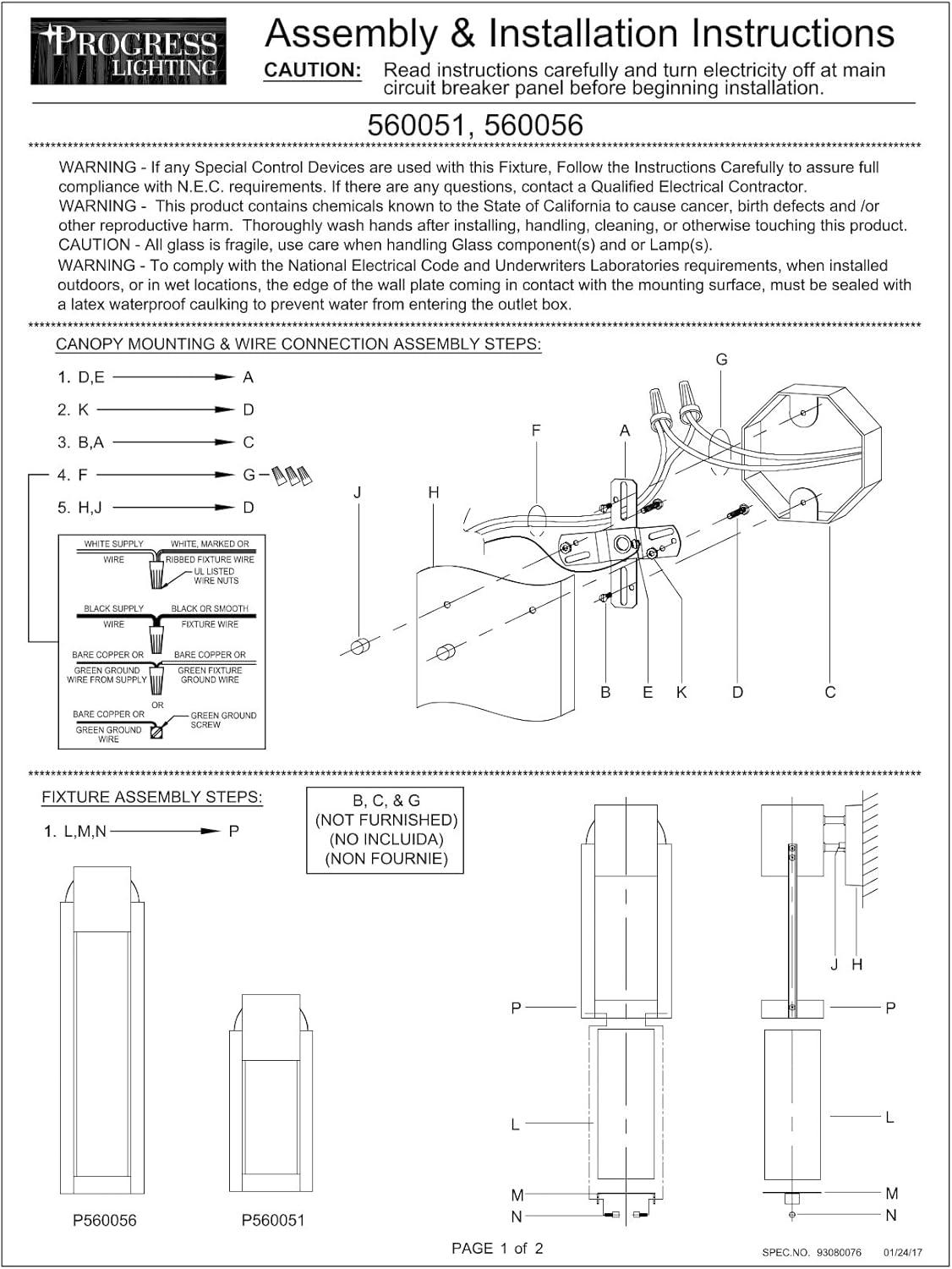 Progress Lighting Z-1030 1-Light Outdoor LED Sconce, Aluminum, Black Finish, Clear Glass Shade