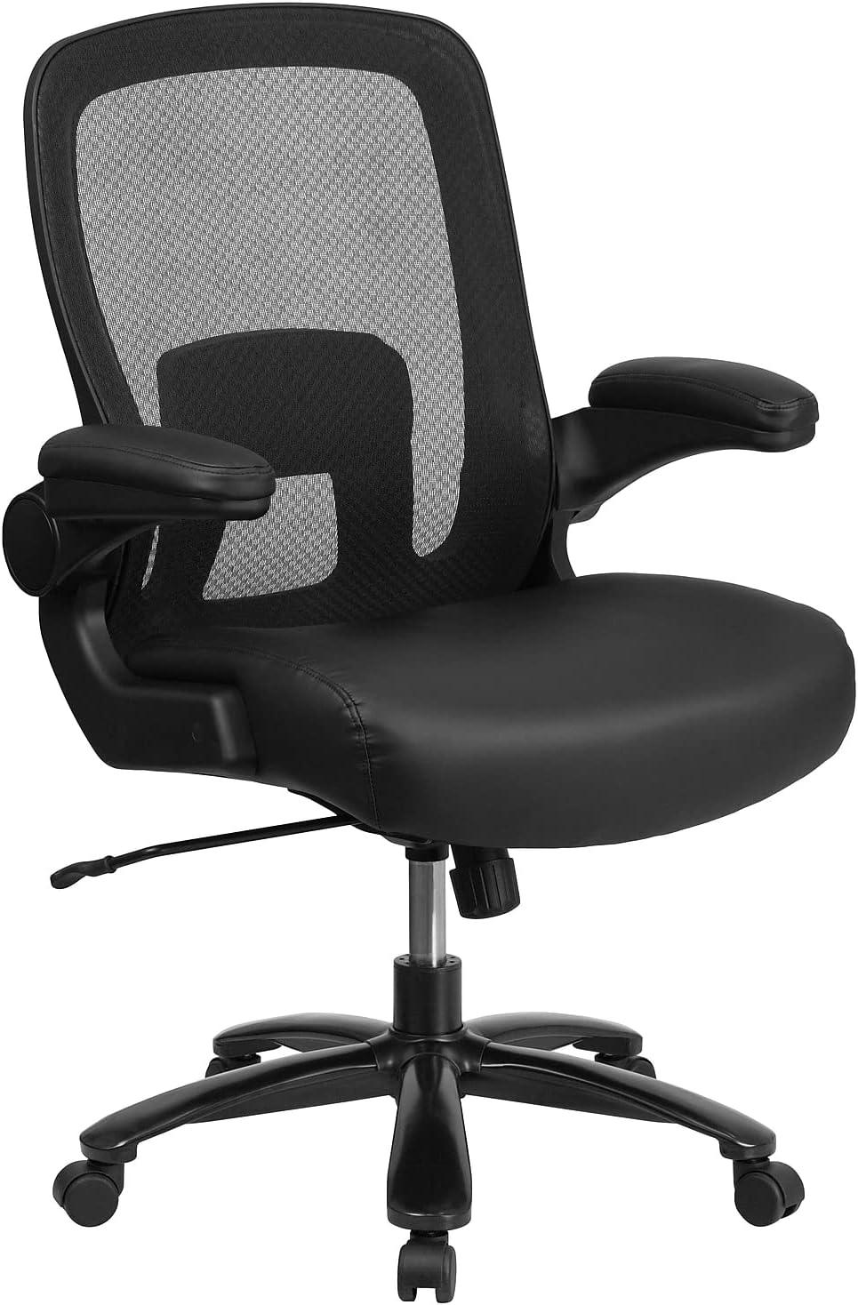 Flash Furniture HERCULES Series Big & Tall 500 lb. Rated Mesh Executive Swivel Ergonomic Office Chair with Adjustable Lumbar