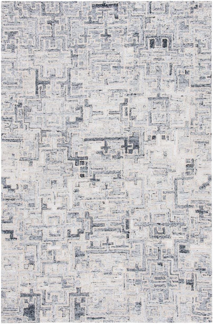 Abstract ABT142 Handmade Indoor Accent Rug - Ivory/Black - 2'x3' - Safavieh