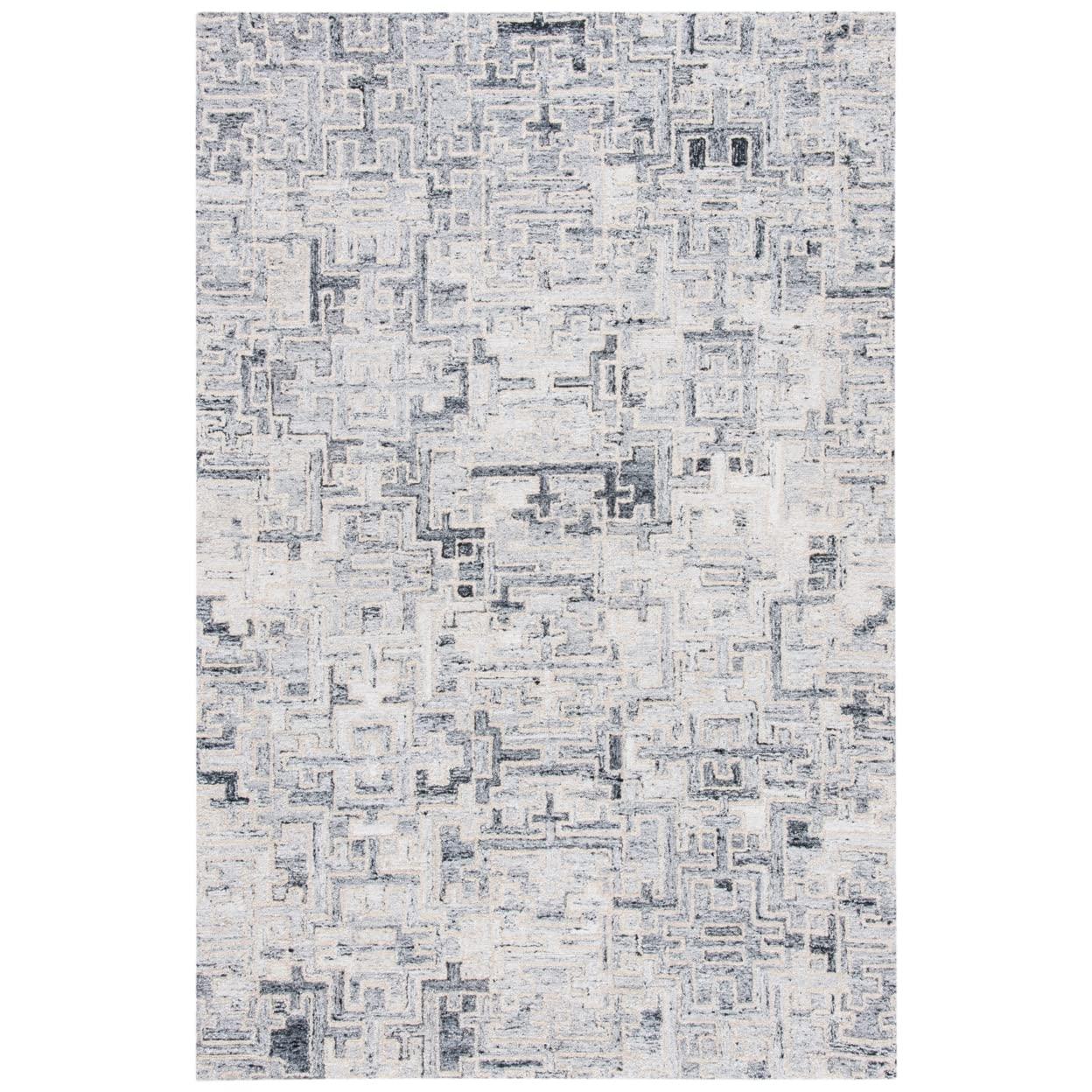 Abstract ABT142 Handmade Indoor Accent Rug - Ivory/Black - 2'x3' - Safavieh