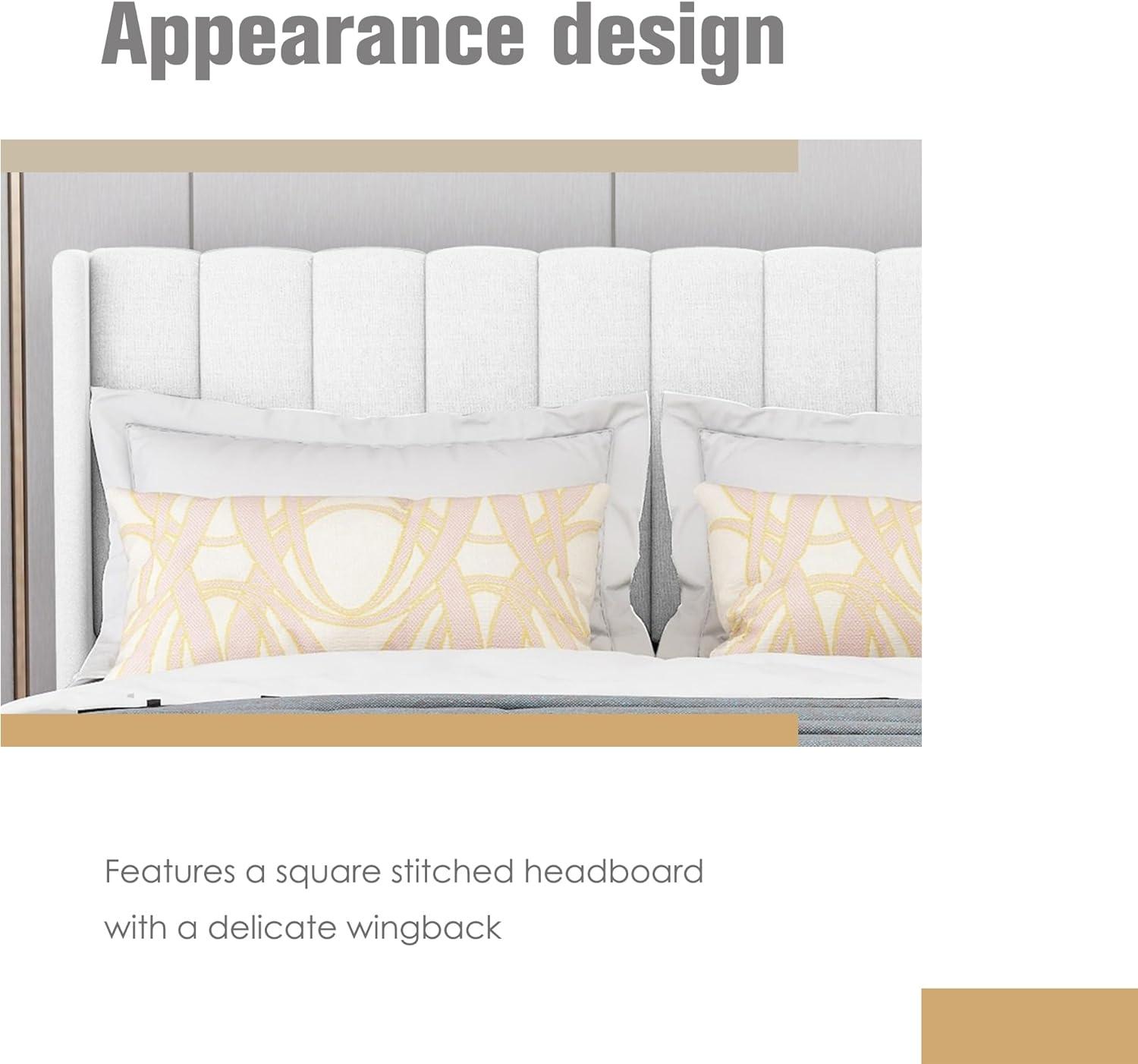 Wade Logan® Eriksay Low Profile Upholstered Platform Bed with Wingback Headboard