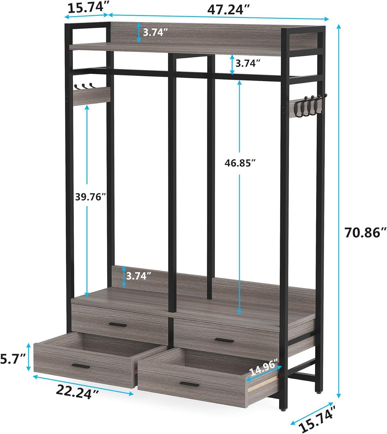 Heavy Duty Garment Rack With 4 Drawers
