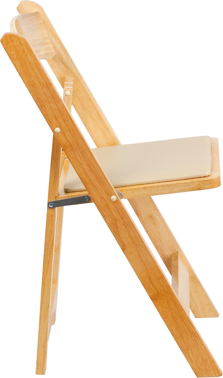 Elegant Beechwood Folding Chair with Detachable Vinyl Seat