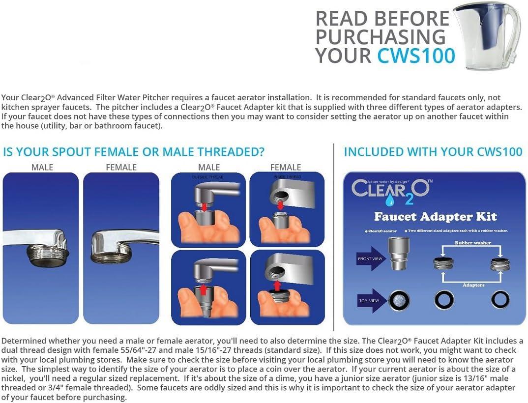 CLEAR2O CWS100 Water Filter Pitcher