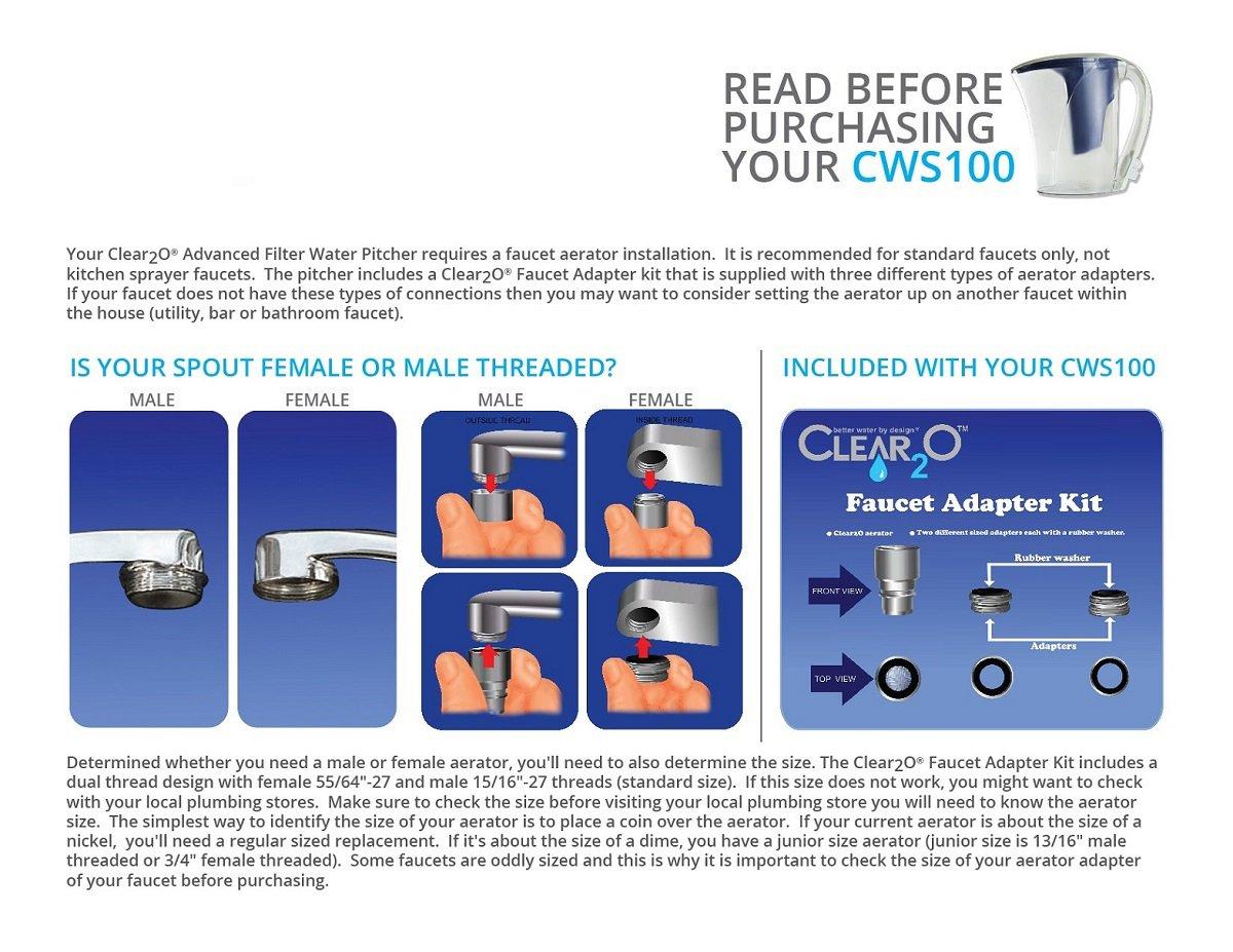 CLEAR2O CWS100 Water Filter Pitcher