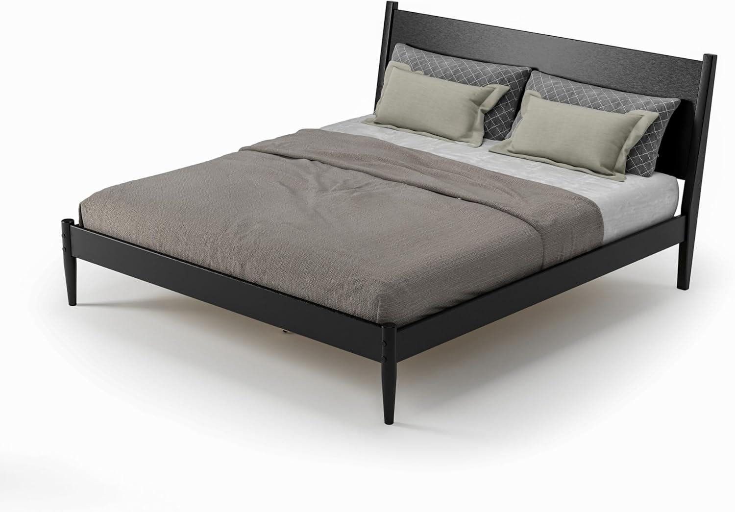 Mid-Century Panel Bed - King Size - Light Oak