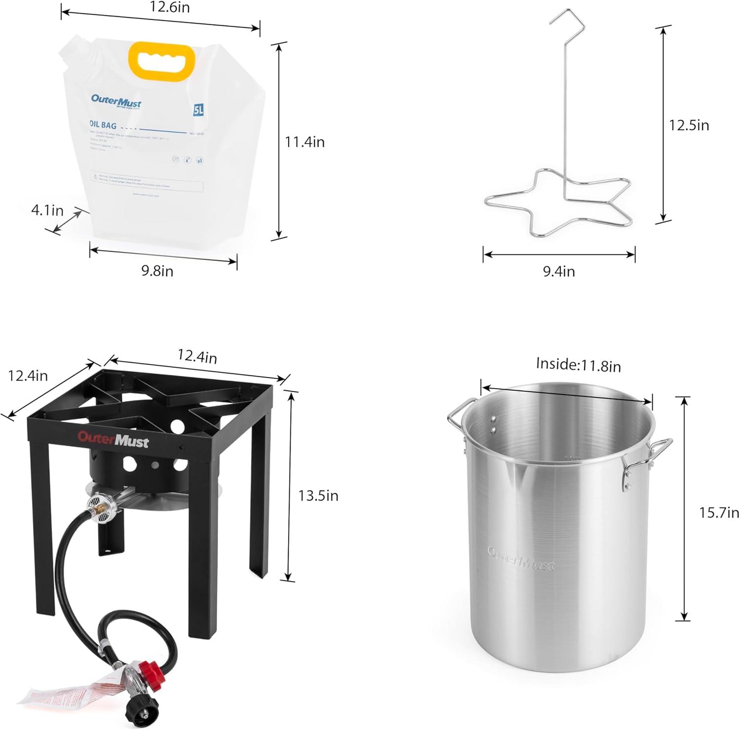 30 Qt Aluminum Propane Turkey Fryer with Accessories