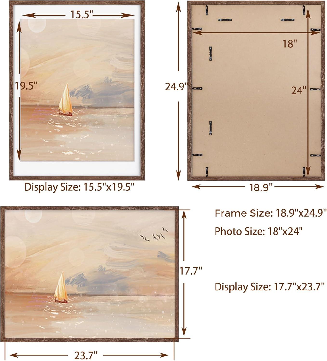 18x24 Frame White Wheat Solid Wood Picture Frame | Moulding Width 0.75 Inches | Interior Depth 0.5