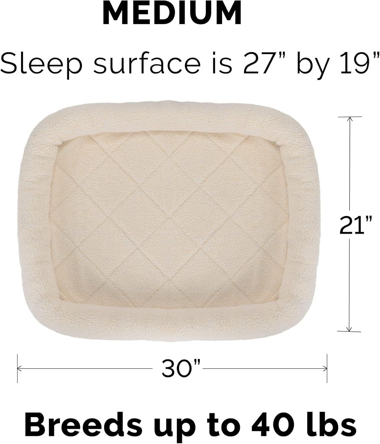 FurHaven Faux Lambswool Crate Bolster Pet Bed