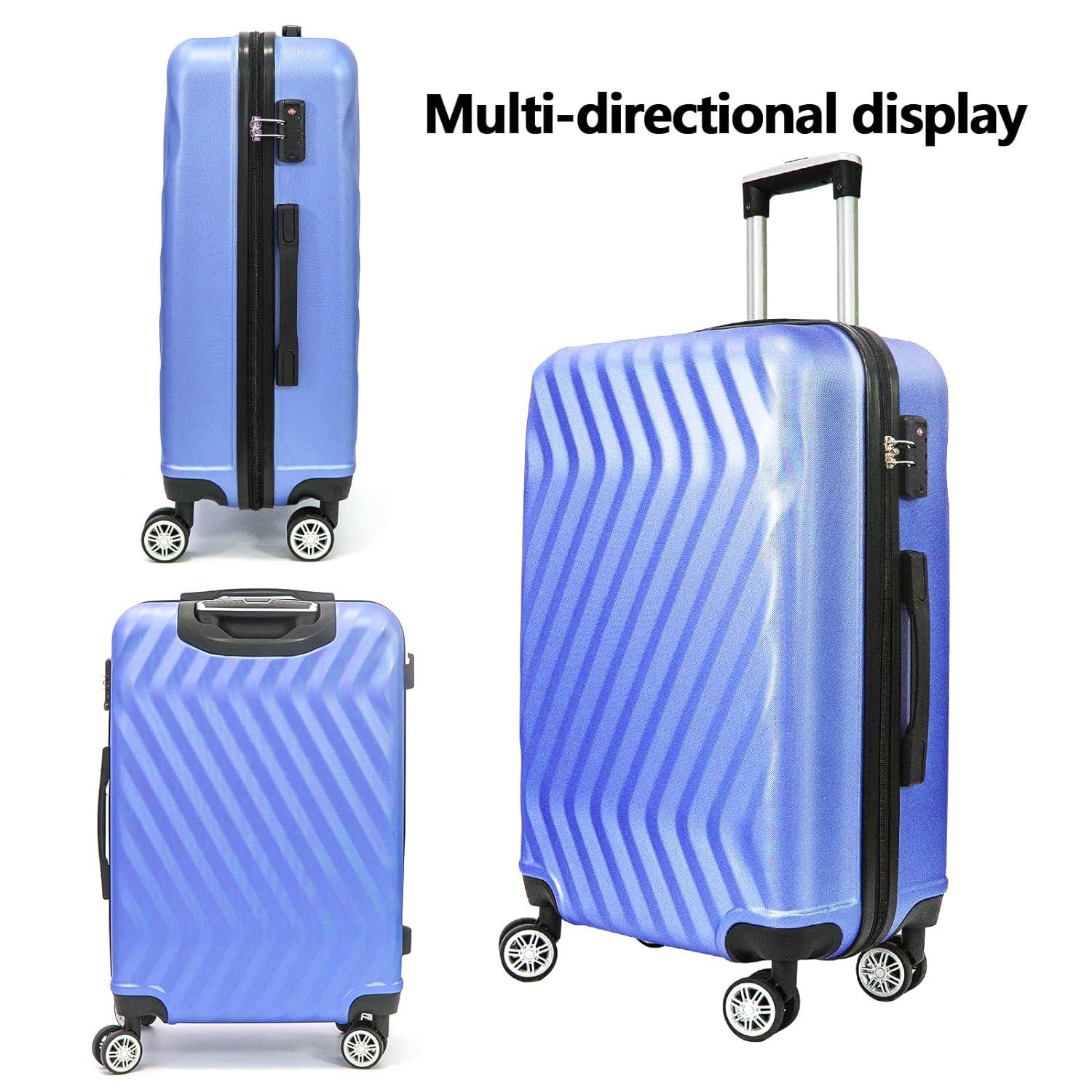 Homeika 3 Piece Luggage Sets, Hardside Suitcase Set with TSA Lock, Multi-Size Hardside Luggage with Spinner Wheels for Travel Trips Business,Purple (20"/24"/28")