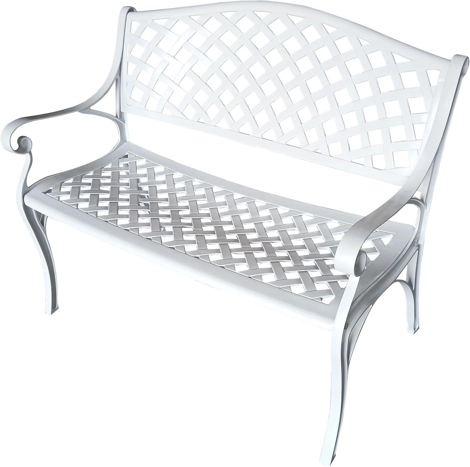 Oakland Living Arched Trellis Aluminum Garden Bench