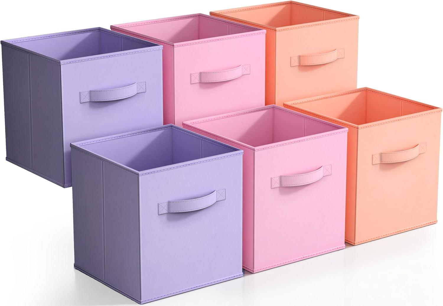 Sorbus 11 Inch Cube Storage Organizer Bins - 6 Pack