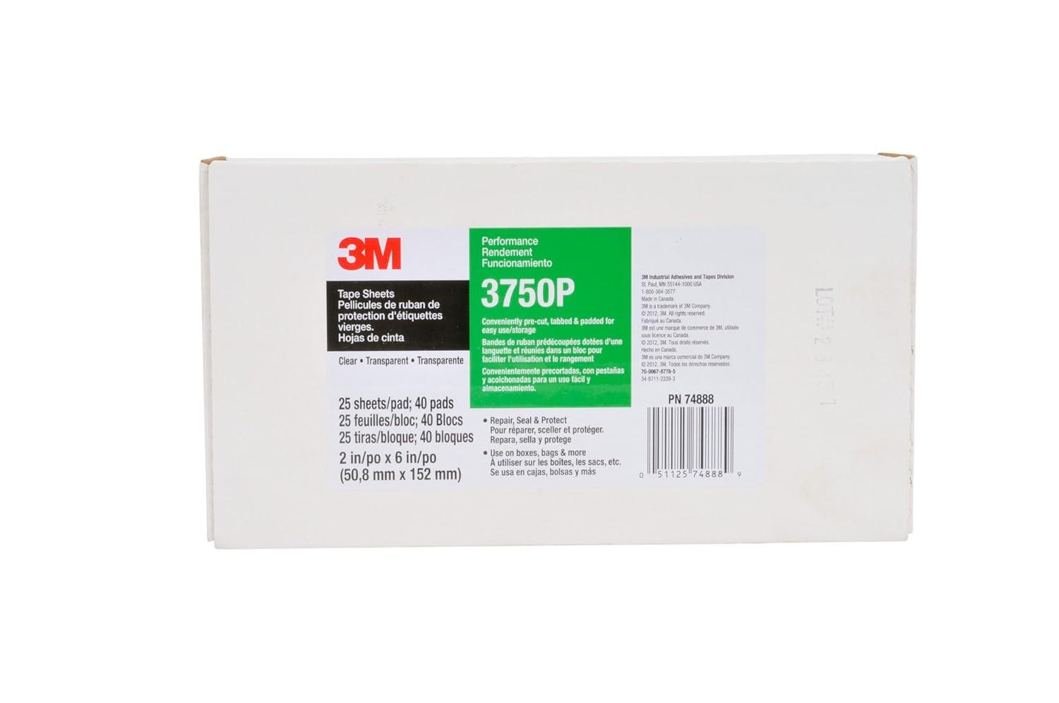 3M Tape Sheets 3750P, 2 in x 6 in