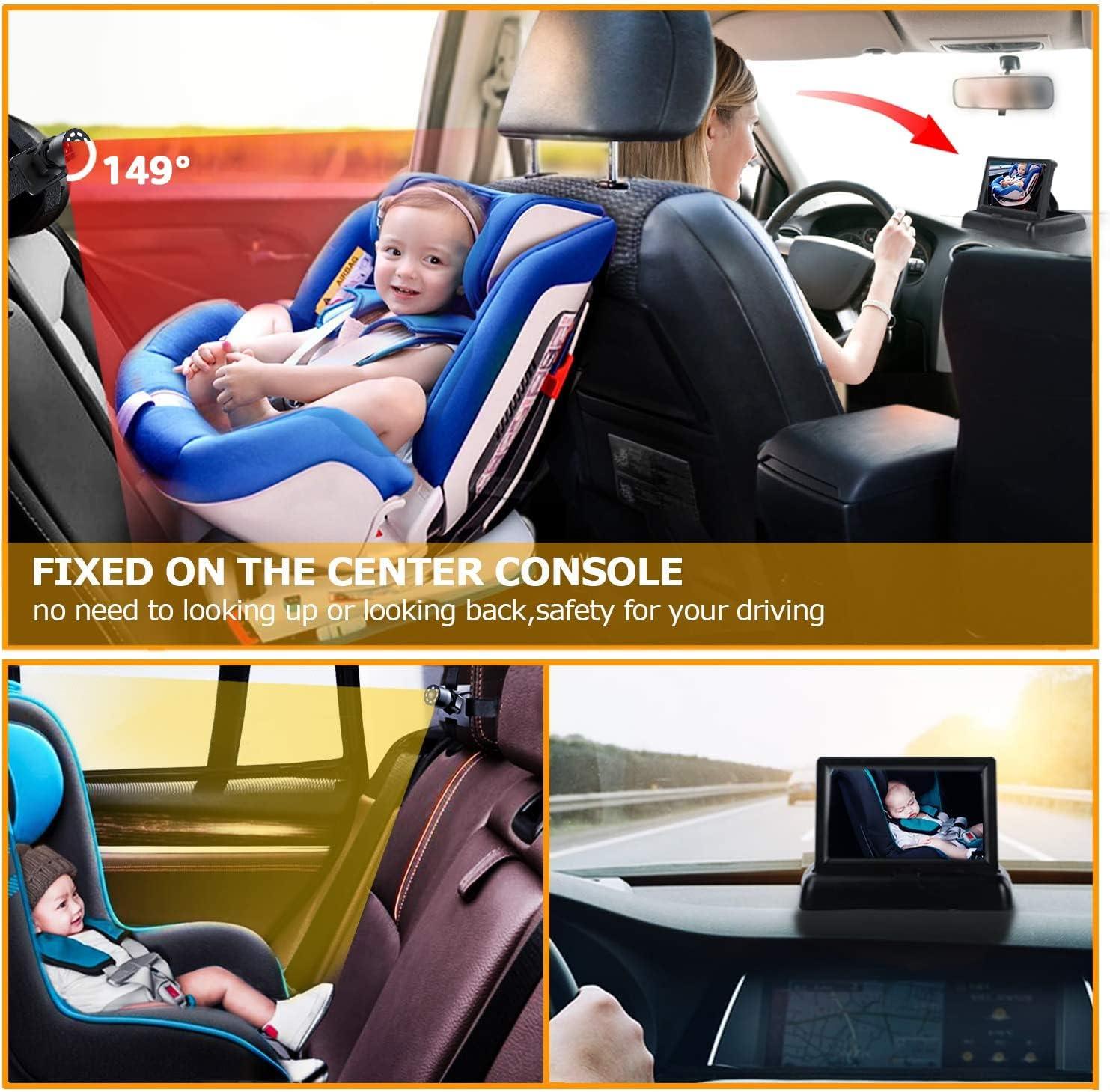 Itomoro Baby Car Mirror, View Infant in Rear Facing Seat with Wide Crystal Clear View,360Â° Rotation Plug and Play Easy Install baby car monitor 1080p