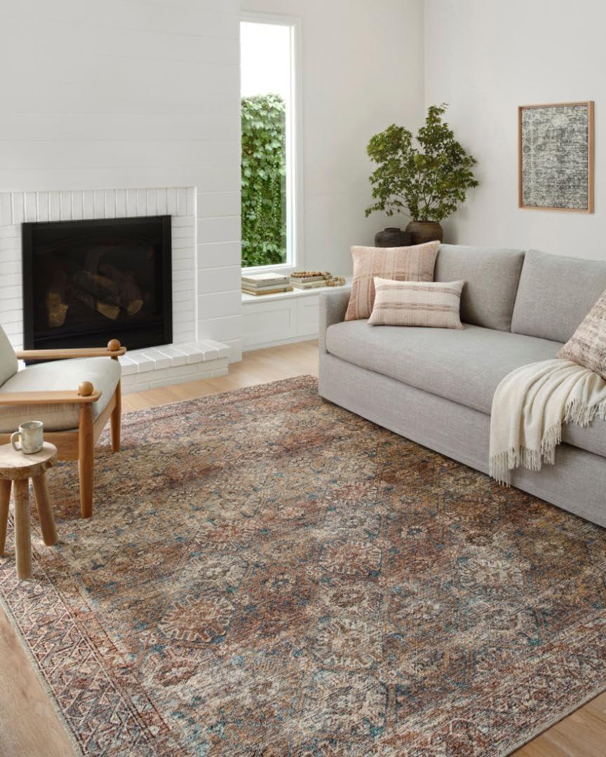 Amber Lewis x Loloi Amber Lewis x Loloi Billie Aqua / Rust Area Rug