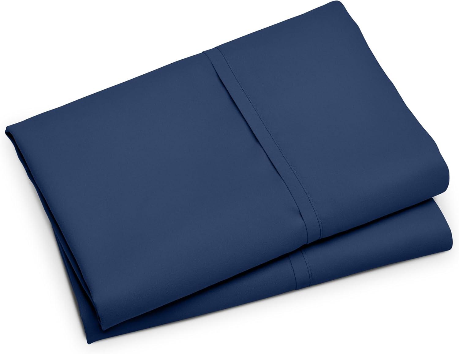 Microfiber Standard - Open End - 20 x 30 Dark Blue Pillowcase Set by Bare Home