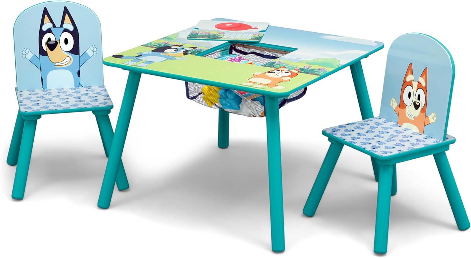Delta Children Bluey Kids Table And Chair Set With Storage (2 Chairs Included) Delta Children - Greenguard Gold Certified