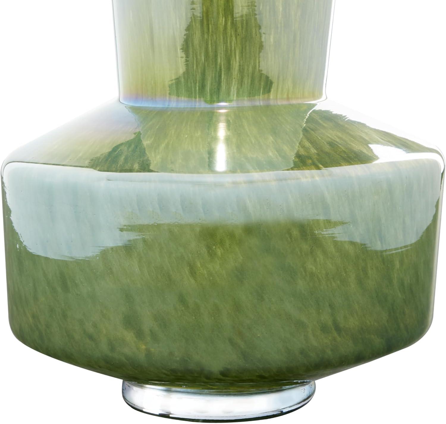 Modern Style Magician's Hat Jade Green Glass Vase, 12" X 11" X 11"