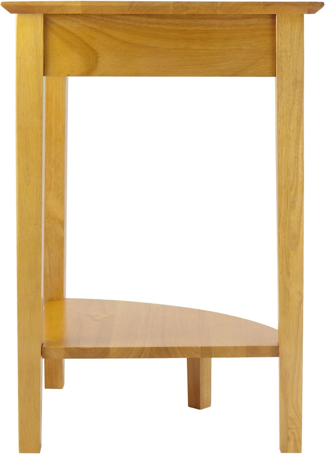 Studio Corner Table Honey - Winsome: Rounded Accent, Shelf Storage, Wood Construction